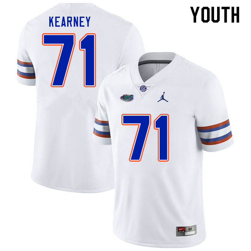 Youth #71 Roderick Kearney Florida Gators College Football Jerseys Stitched-White